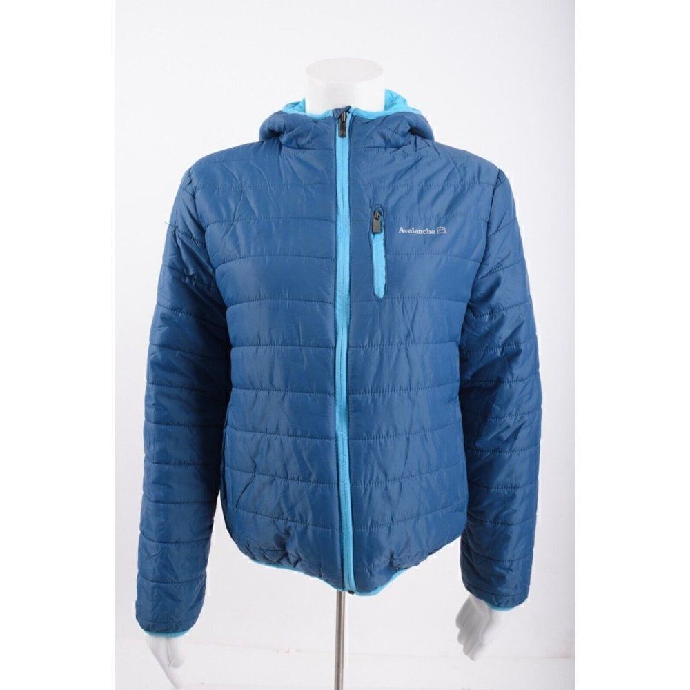 Avalanche Outdoor Supply Co kids Puffer Jacket Coat Blue Hooded Zip Sz 14-16